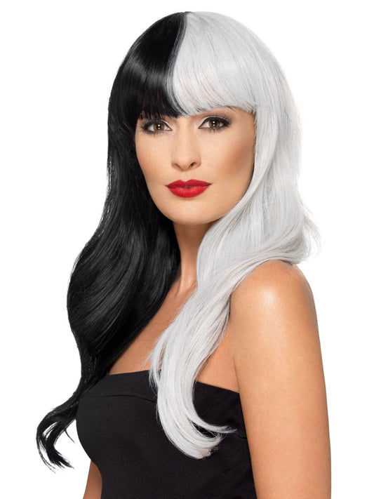 Black and White Split Dye Wig