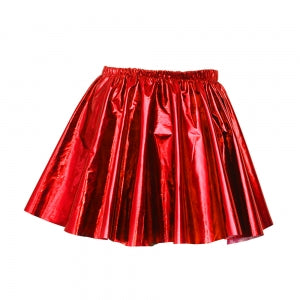 Metallic Red Flare Skirt