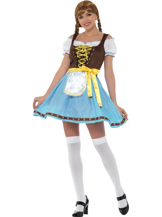 Flirty Blue and Brown Oktoberfest Dress