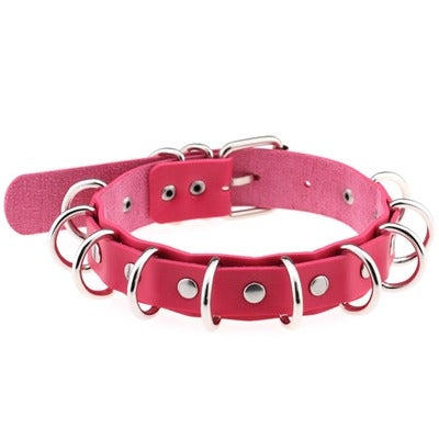 Hot Pink and Silver Ring Collar