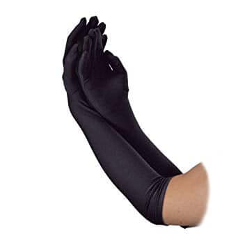 45cm Black Satin Gloves