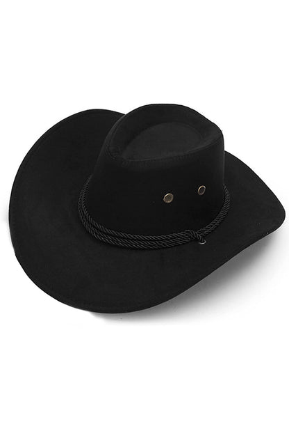 Black Cowboy Hat with Cord Band
