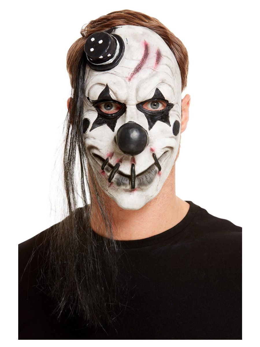 Black and White Clown Latex Mask