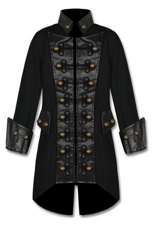 Black with Bronze Buttons Steampunk Jacket