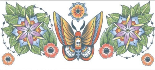 Moth Temporary Neck Tattoos