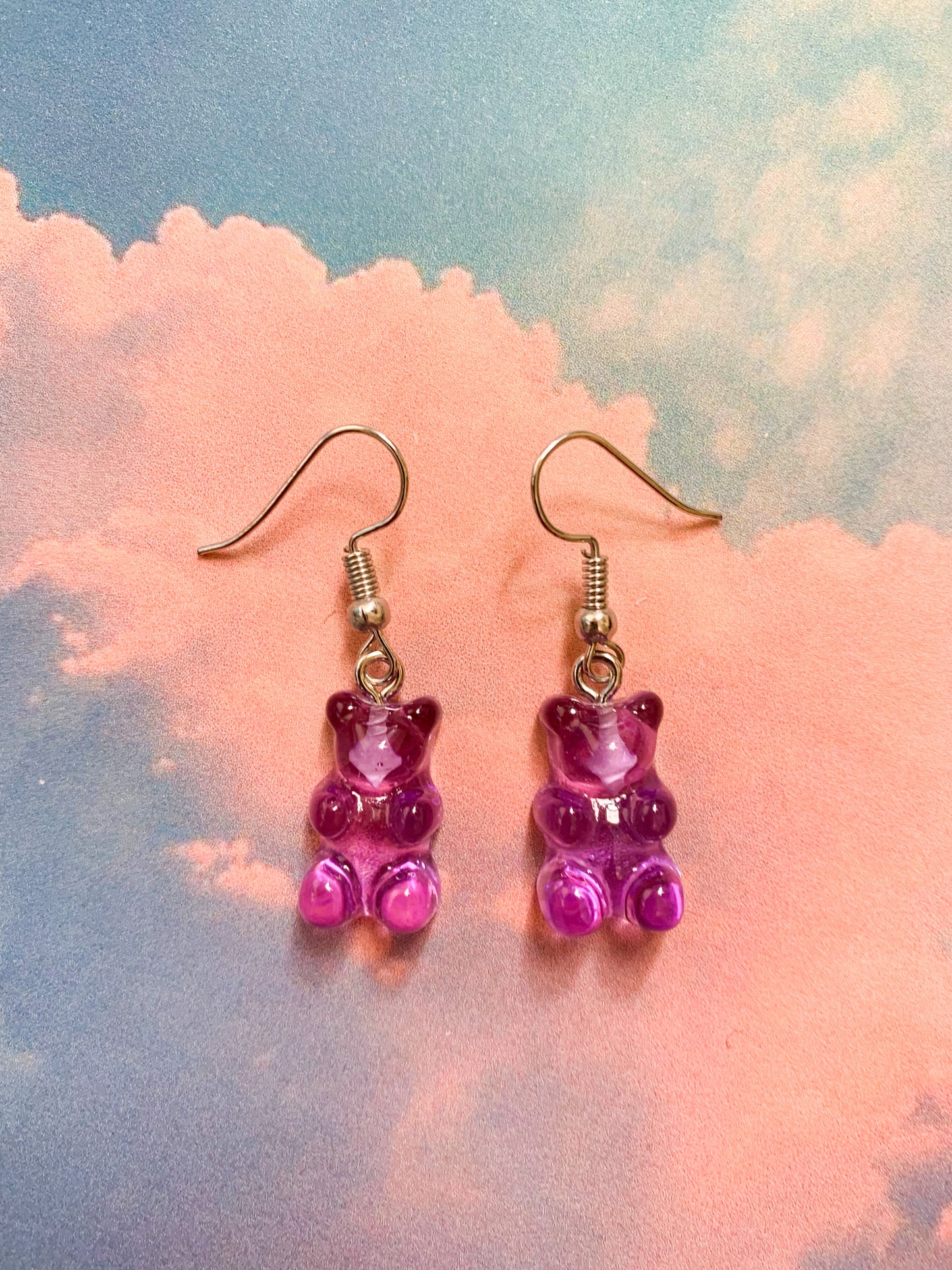 Purple Gummy Bear Earrings