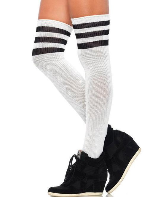 Athletic Thigh High Sports Socks White