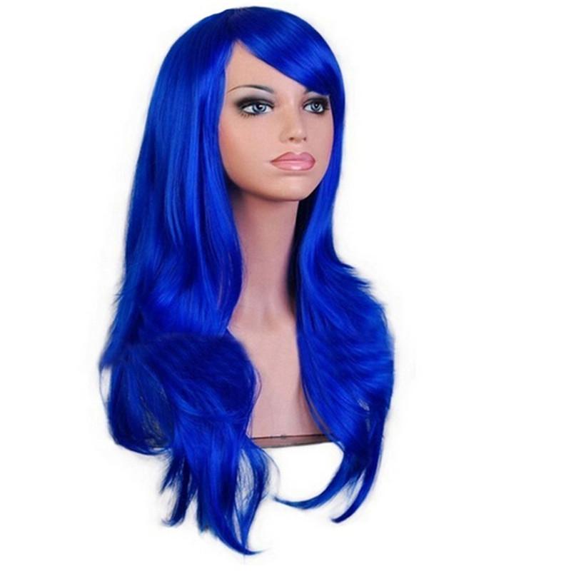 Royal Blue Deluxe Wavy Wig