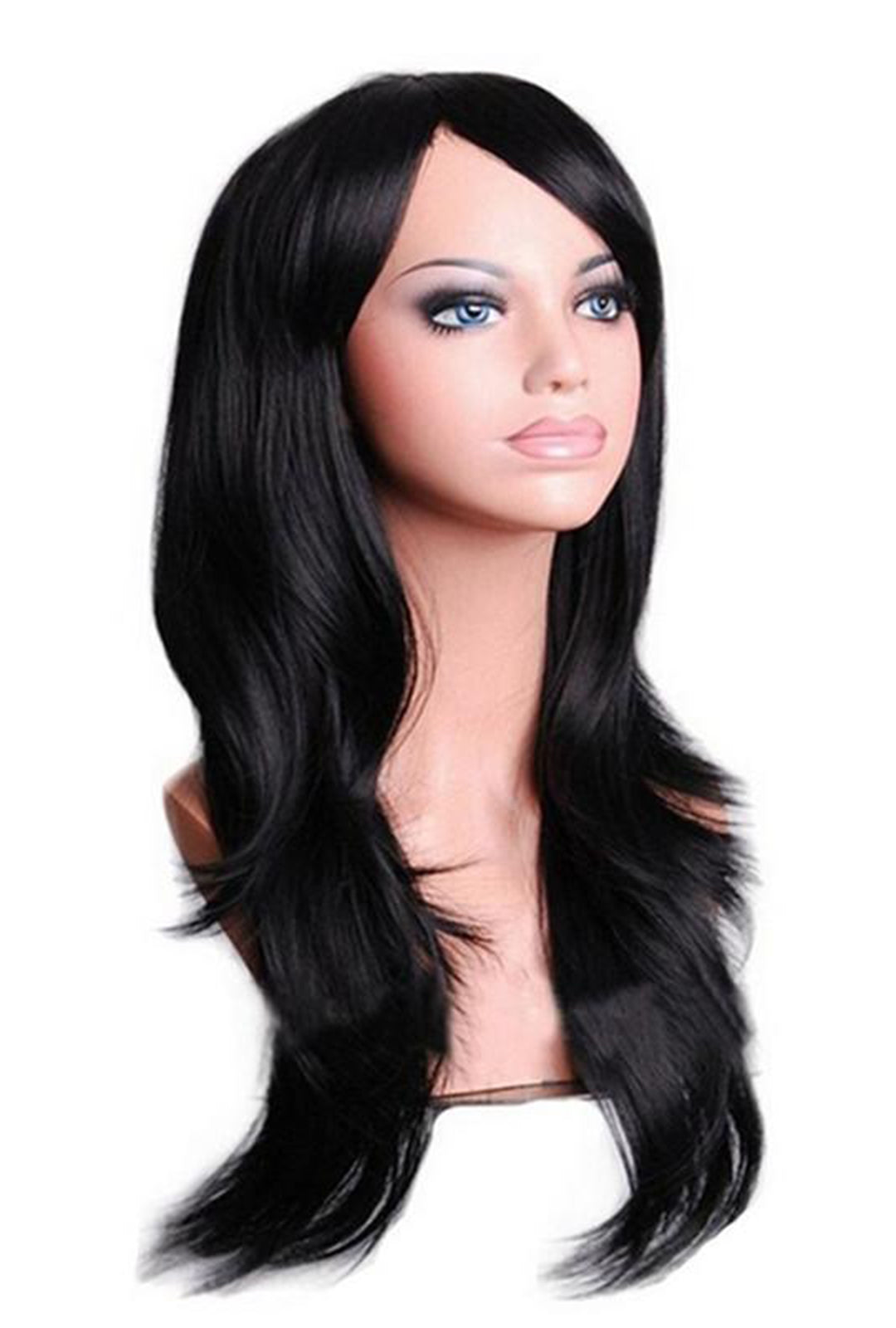 Deluxe Long Wavy Black Wig