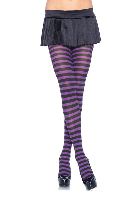 Black and Purple Striped Pantyhose