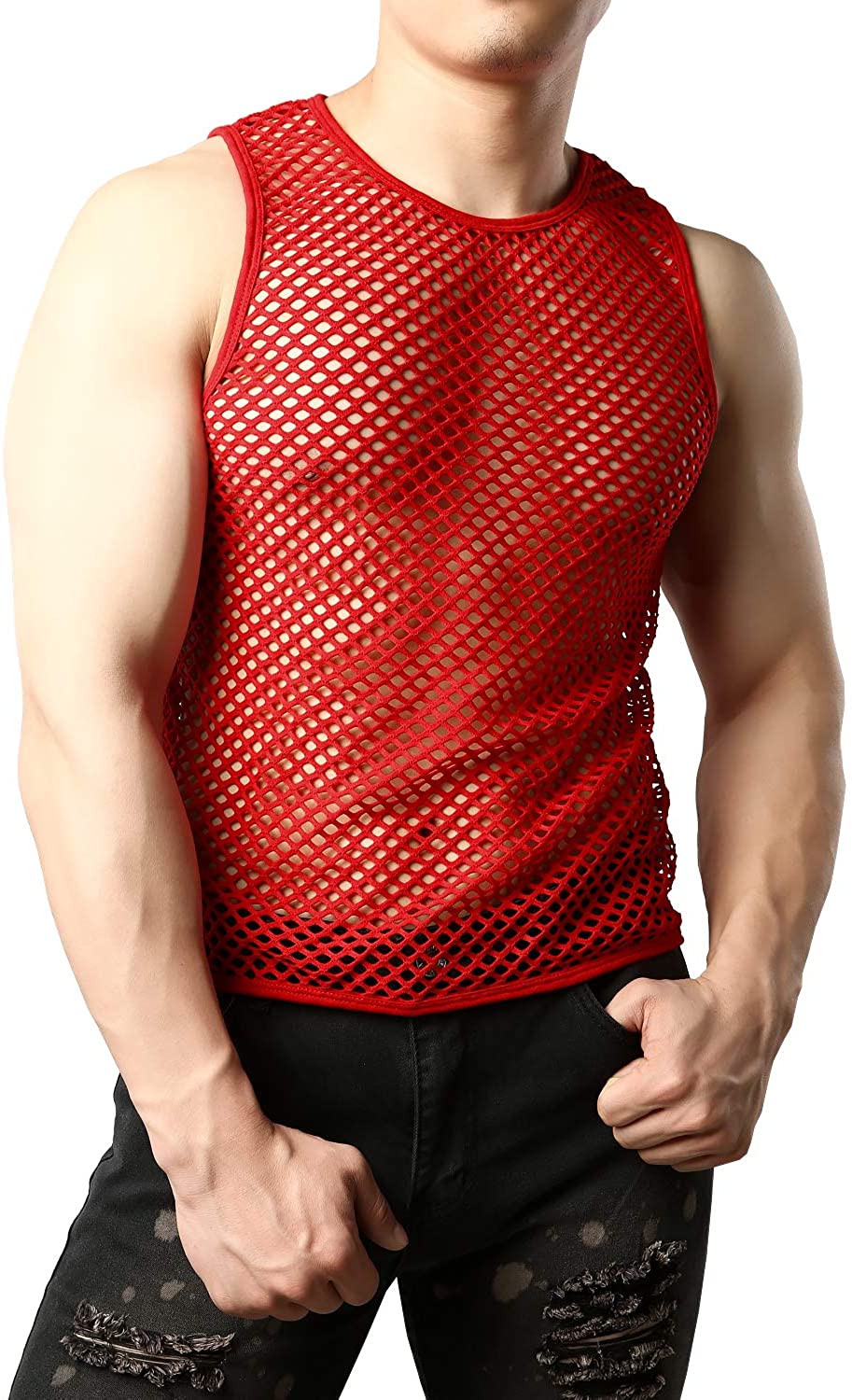 Fishnet Red Singlet