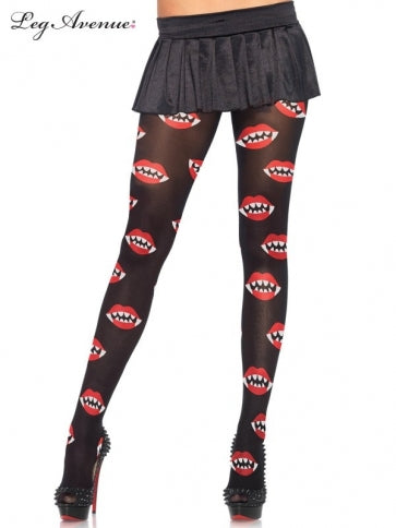 Vampire Bite Print Pantyhose