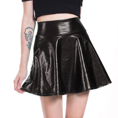 Black Metallic Skater Skirt