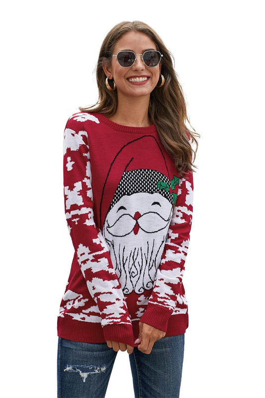 Santa in the Snow Knitted Ugly Christmas Sweater