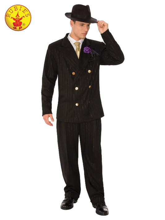 Black and Gold Pinstripe Gangster Costume