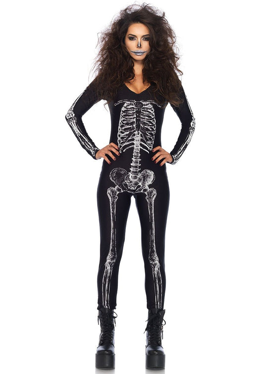 Skeleton Print Catsuit