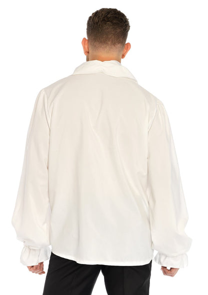 White Ruffle Front Shirt
