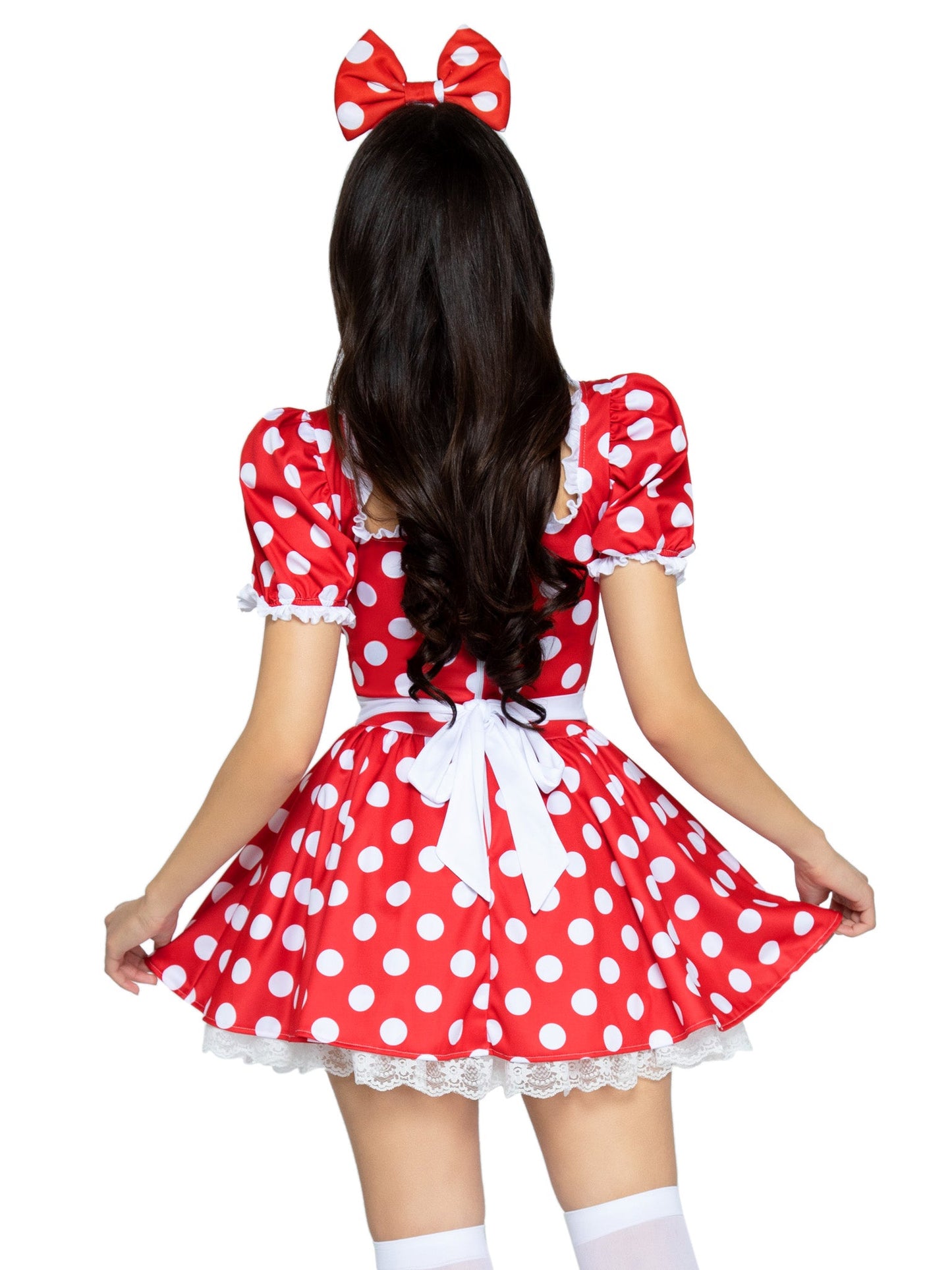 Red and White Polka Dot Dress With Headband Costume