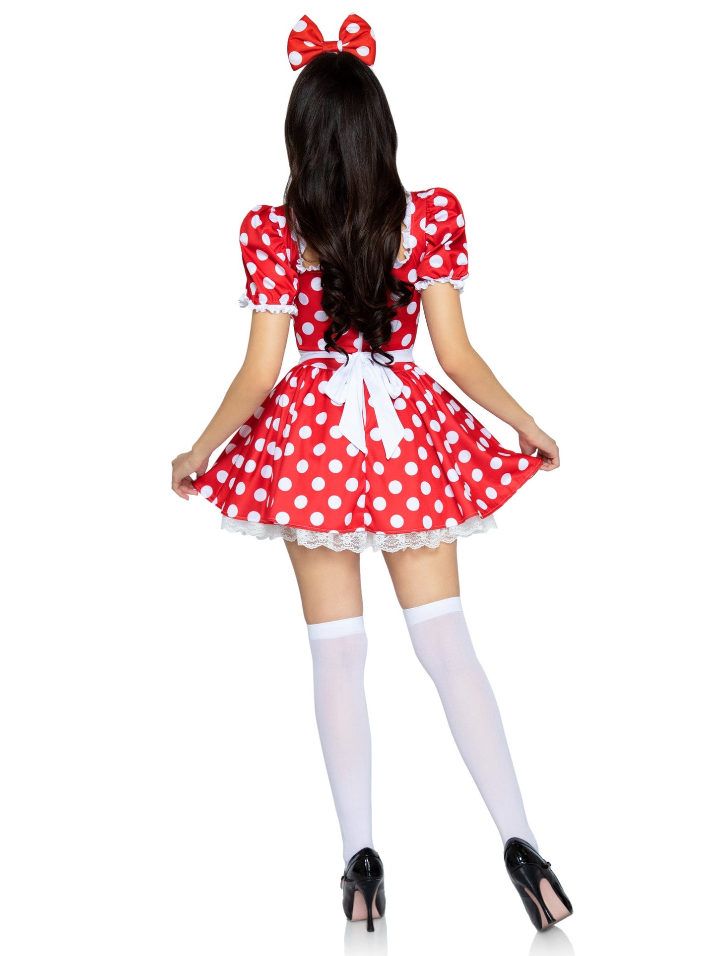 Red and White Polka Dot Dress With Headband Costume