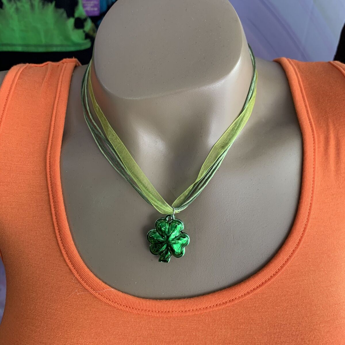 Green Shamrock Necklace