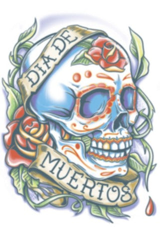La Rosa Day of the Dead Temporary Tattoo