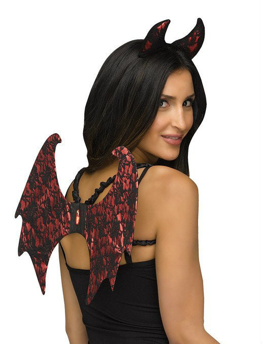 Devil Lace Wings and Horns Set