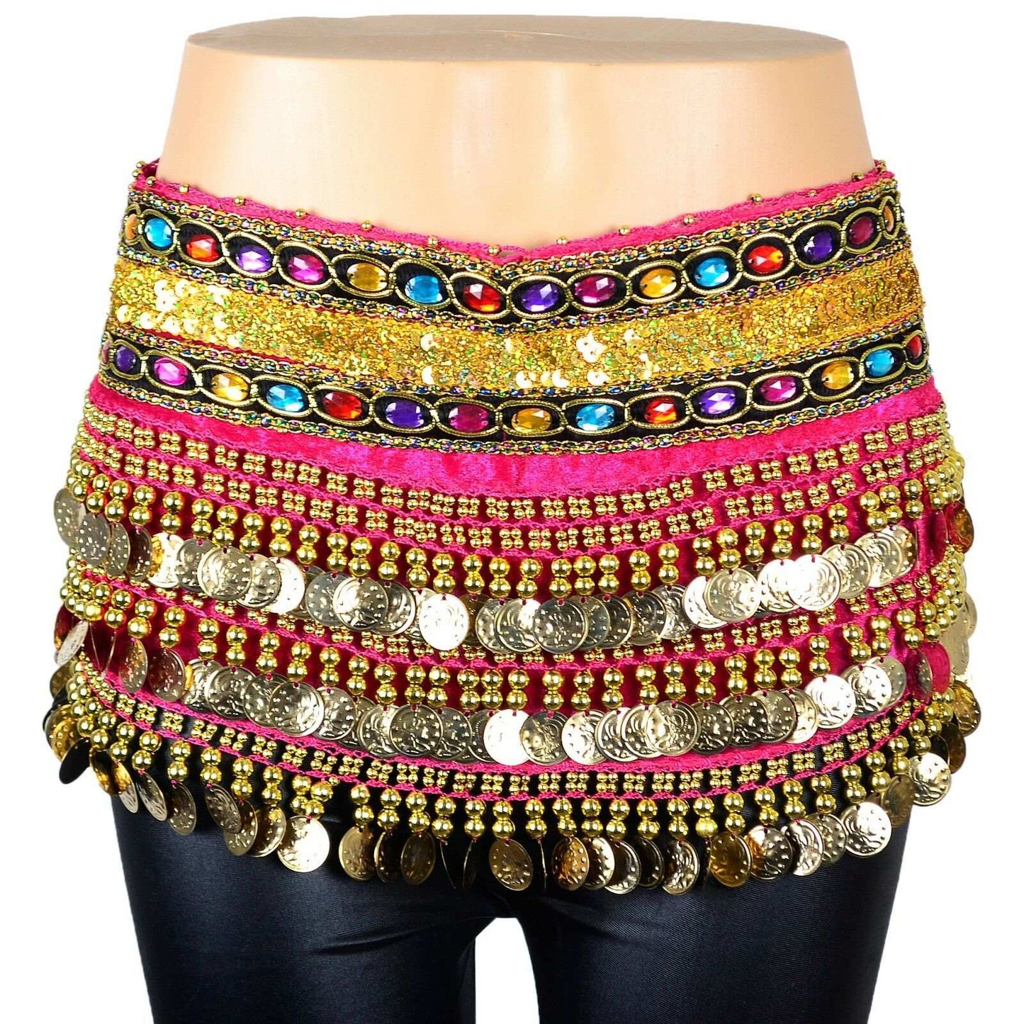 Hot Pink and Gold Coin Belt