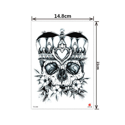 Crowned Skull Temporary Tattoo