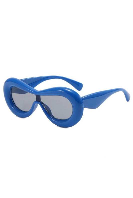 Blue Inflated Frame Glasses