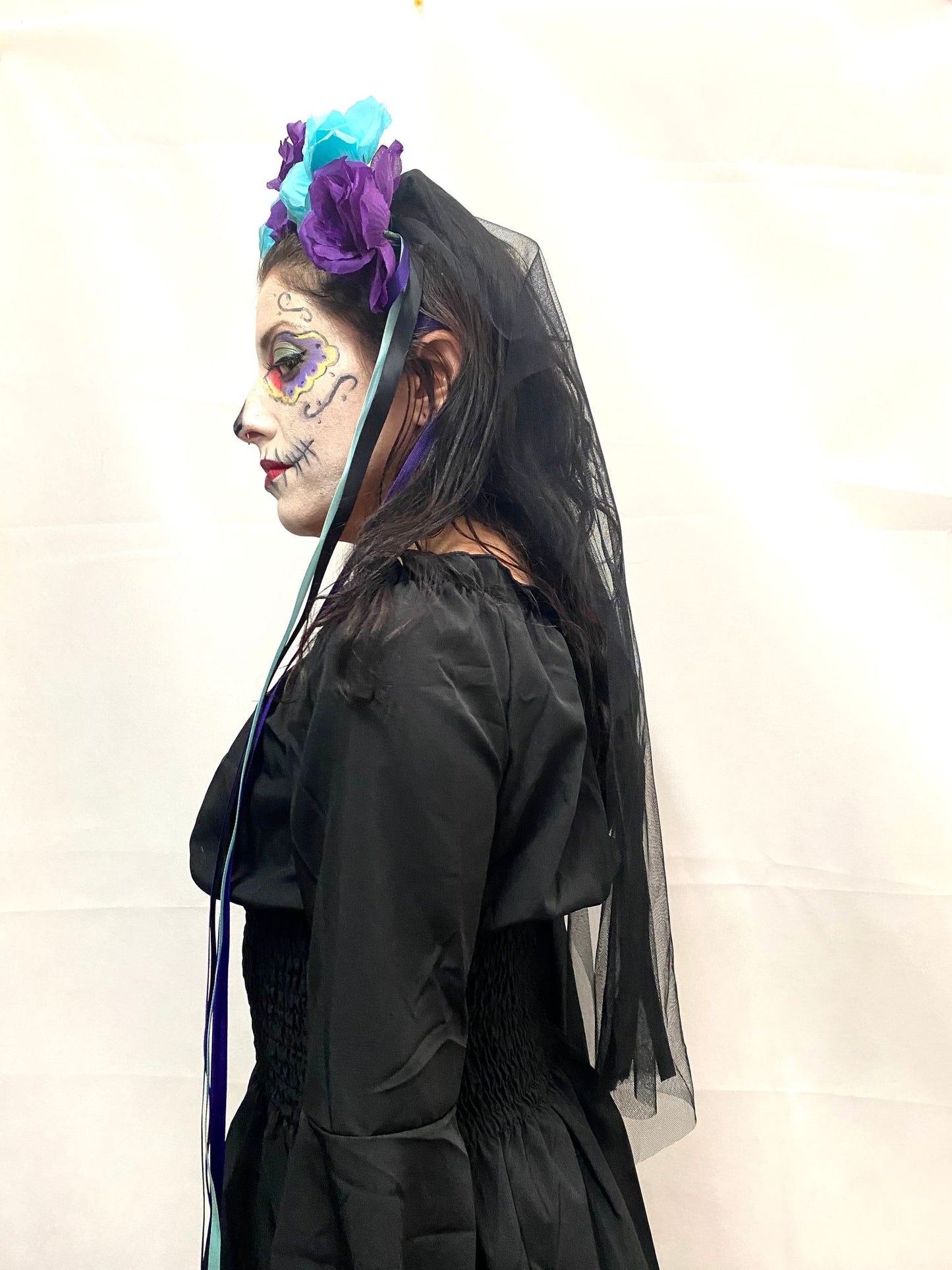 Day of The Dead Purple Veil