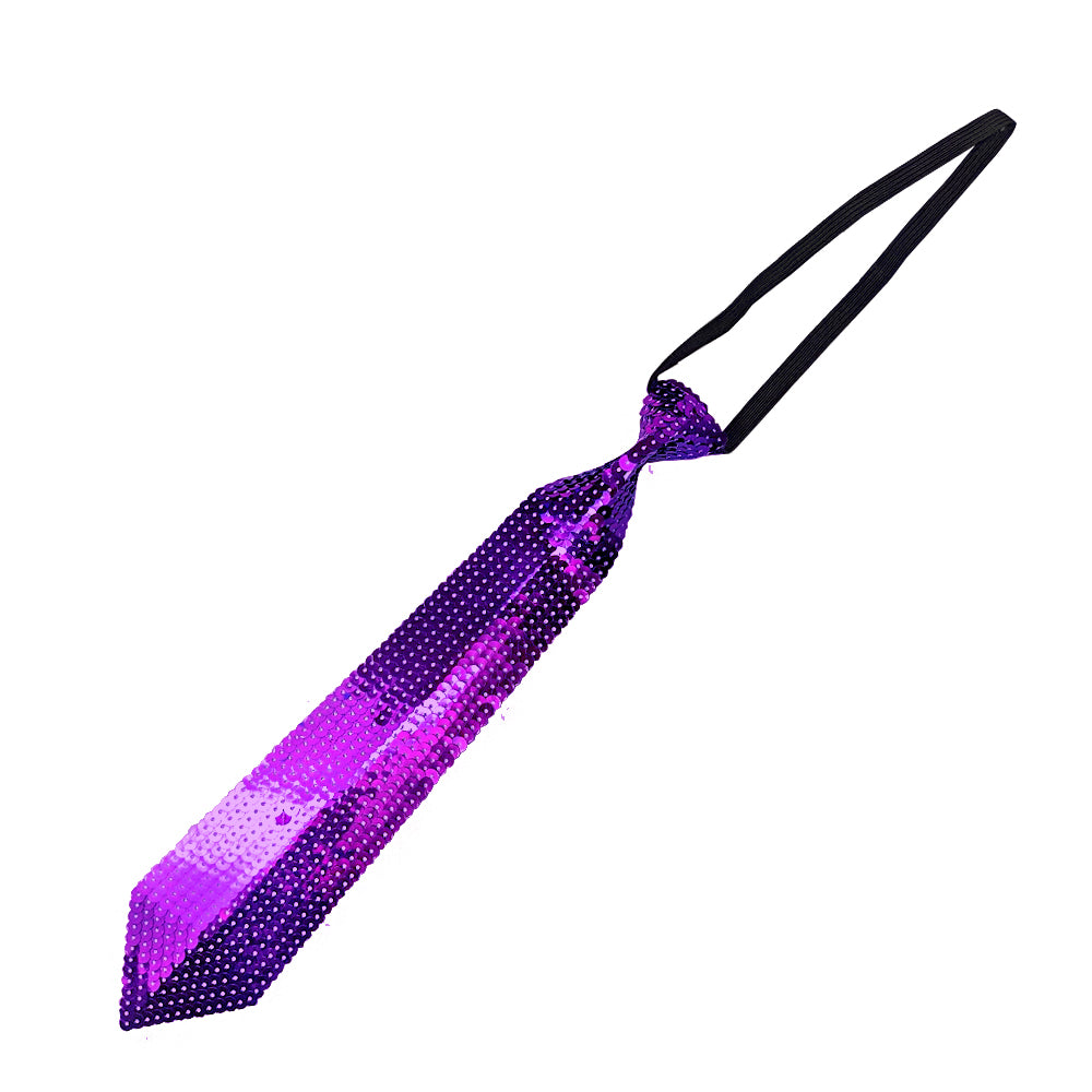 Purple Sequin Neck Tie