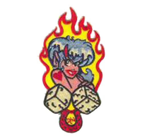 Lucky Girl On Fire Iron on Patch