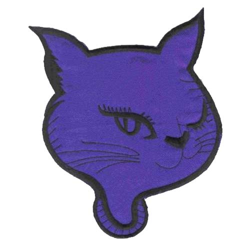 Large Purple Cat Iron on Patch