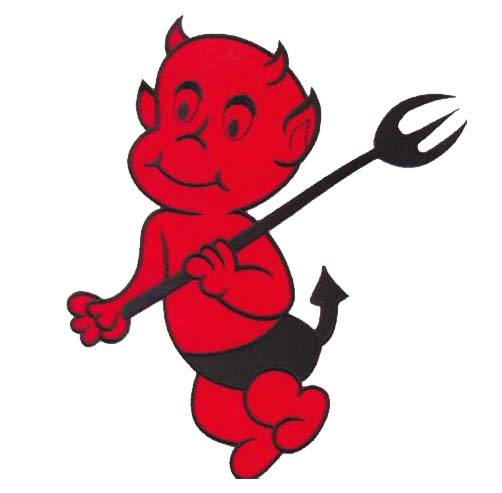Large Red Devil Baby Iron on Patch