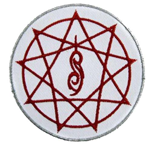 Large White Round Slipknot Iron on Patch