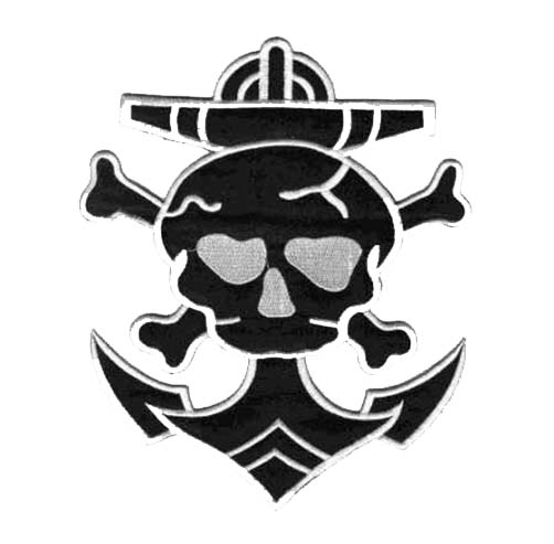 Skull and Anchor Large Iron on Patch