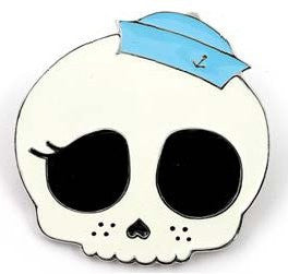 Cute Skull with little Blue Hat Belt Buckle