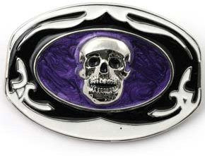 Skull in Purple Haze Belt Buckle
