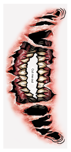 Decay Big Mouth Temporary Face Tattoo