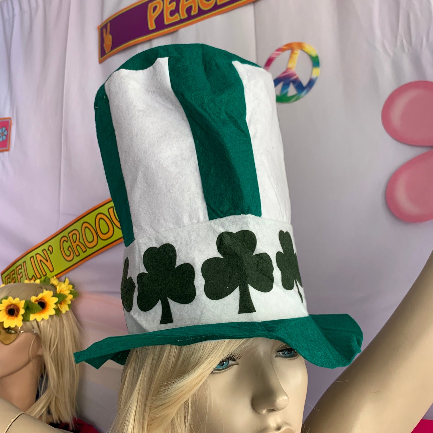 Soft Green & White Saint Patrick's Day Top Hat