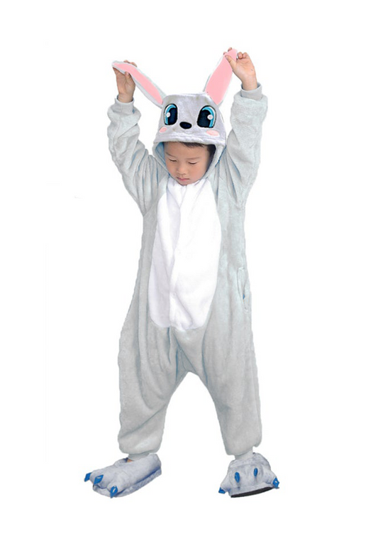 Kid's Grey Bunny Onesie
