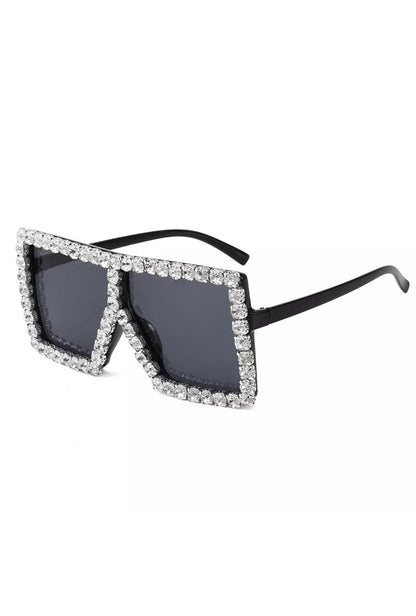 Fashion Silver Rhinestone Frame Glasses