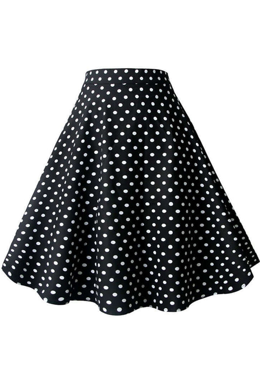 1950's Black Polka Dot Circle Skirt