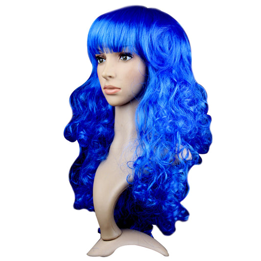 Curly Royal Blue Party Wig