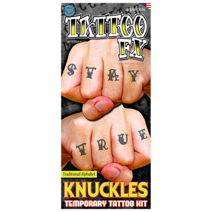 Full Alphabet Special FX Knuckles Temporary Tattoos