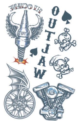 Outlaws Biker Temporary Tattoo