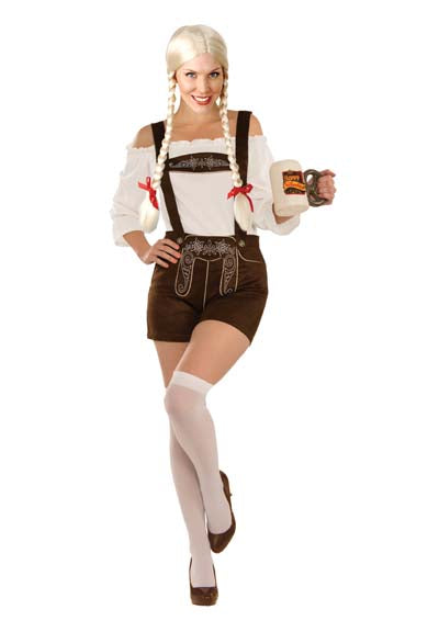 Women's Short Brown Lederhosen