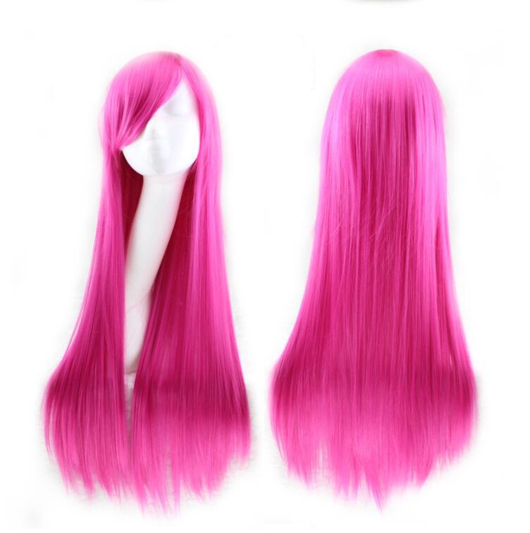 Hot Pink Long Straight Cosplay Wig