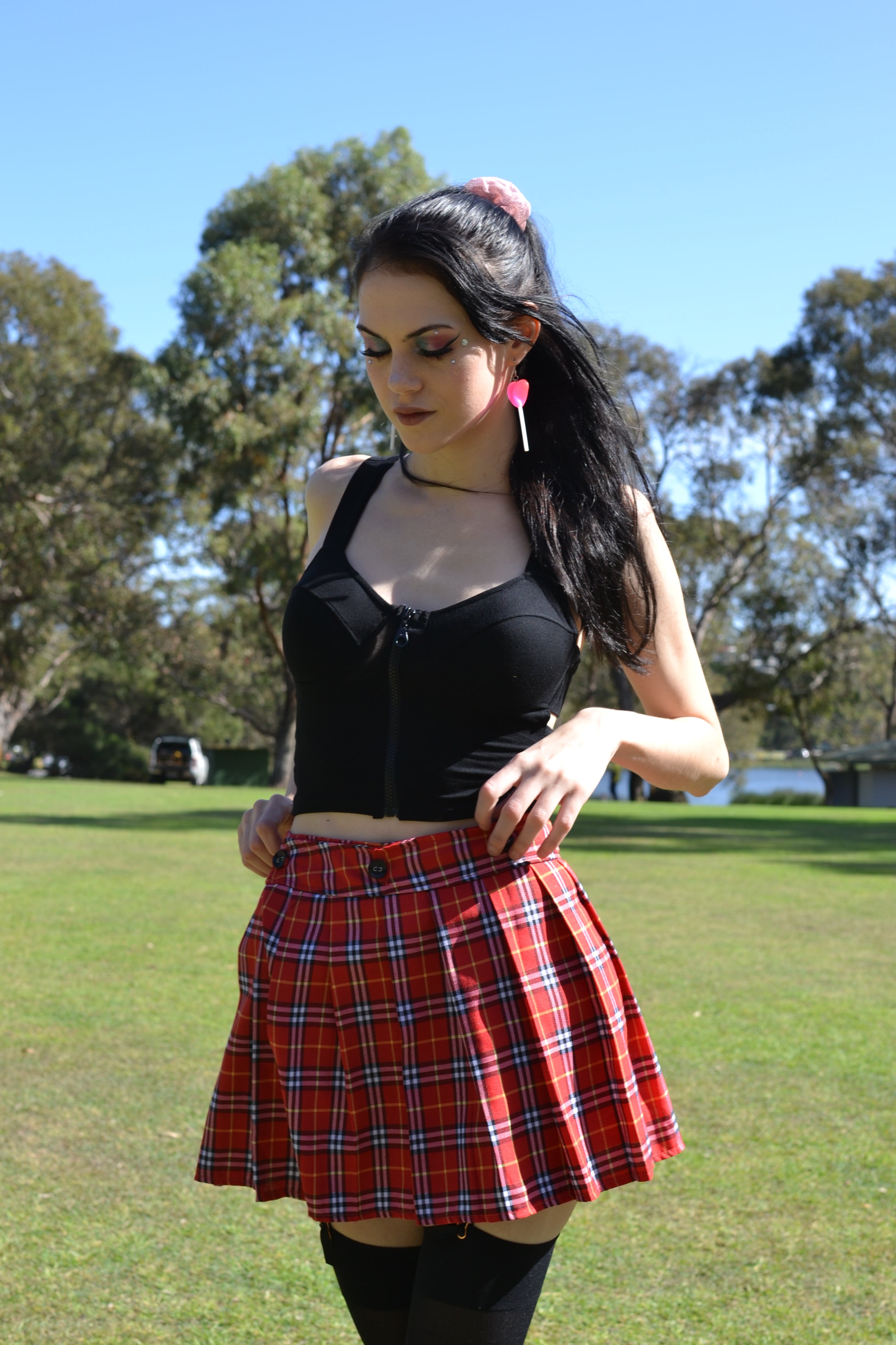 Adjustable Red Plaid Skirt Perth Hurly Burly Hurly Burly