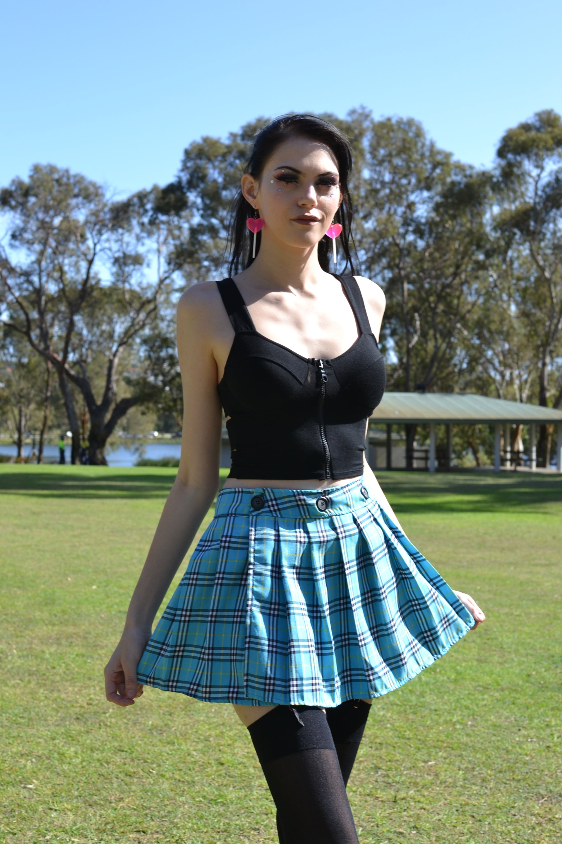 Adjustable Light Blue Plaid Skirt Perth Hurly Burly – Hurly-Burly